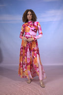 FRUITY MIST SWIM SKIRT-FOSHIA