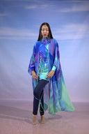 LILAC BLOSSOM SWIM KIMONO-BLUE