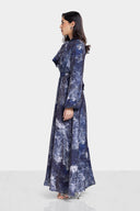 FLOWY MARBLE DRESS -DARK BLUE