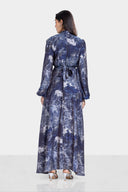 FLOWY MARBLE DRESS -DARK BLUE