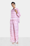 BORDERED CROPPED SHIRT -PINK