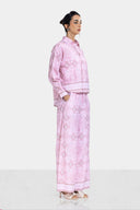 BORDERED CROPPED SHIRT -PINK