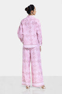 BORDERED CROPPED SHIRT -PINK