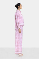 BORDERED CROPPED SHIRT -PINK