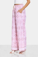 Border printed PANTS -Rose