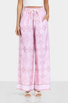 Border printed PANTS -Rose