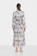 FLOWERED PLISSE DRESS -Rose