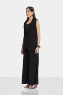 PURE LINEN VEST -Black