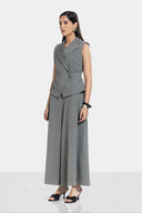 LOOSE WIDE PANTS WITH SIDE POCKET -OLIVE