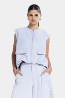 OVERSIZED CARGO VEST -Light Gray