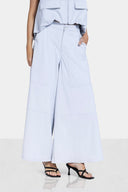 LOOSE WIDE PANTS WITH SIDE POCKET -Light Gray