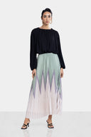 CROPPED CHIFFON BLOUSE -Black