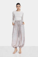 CRINKLED BALLOON PANTS -Beige