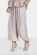 CRINKLED BALLOON PANTS -CAFE