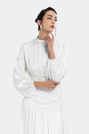 SOFT CRINKLE DRESS -OFF WHITE