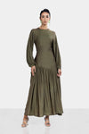 MAJESTIC FLOW DRESS -OLIVE
