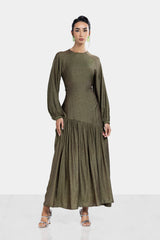 MAJESTIC FLOW DRESS -OLIVE