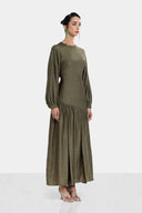 MAJESTIC FLOW DRESS -OLIVE