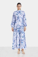 FLORAL DRESS -BABY BLUE
