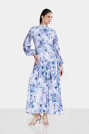 FLORAL DRESS -BABY BLUE