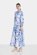 FLORAL DRESS -BABY BLUE