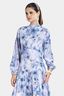 FLORAL DRESS -BABY BLUE