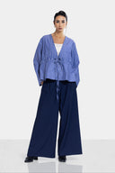 LINEAR BREEZE BLOUSE -BLUE