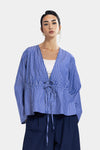 LINEAR BREEZE BLOUSE -BLUE