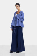 LINEAR BREEZE BLOUSE -BLUE