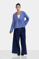 LINEAR BREEZE BLOUSE -BLUE