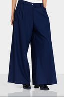 PANTS WITH DOUBLE WAISTBAND -BLUE BLACK