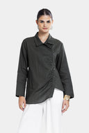 PURE LINEN SHIRT -OLIVE