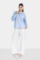 OVERSIZE LINEN SHIRT -BABY BLUE