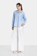 OVERSIZE LINEN SHIRT -BABY BLUE