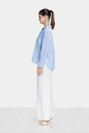 OVERSIZE LINEN SHIRT -BABY BLUE