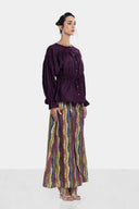 LINEN WRAP SKIRT -MIXED
