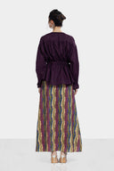 LINEN WRAP SKIRT -MIXED
