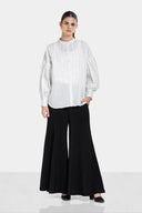 WIDE LEG FLARE PANTS -BLACK