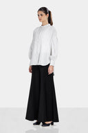 WIDE LEG FLARE PANTS -BLACK