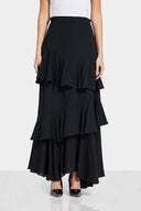 RUFFLE SKIRT -Black