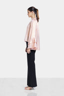 SHINY RUFFLE BLOUSE