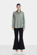 OVERSIZED LINEN SHIRT -OLIVE