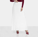 PLISSE CREPE SKIRT-WHITE