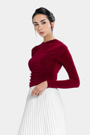 DRAPPED TOP -MAROON
