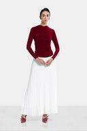 DRAPPED TOP -MAROON