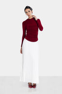 DRAPPED TOP -MAROON