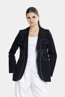 Stripped Blazer -Black
