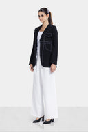 Stripped Blazer -Black