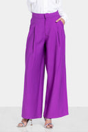 WIDE PLEATED PANTS -PURPLE