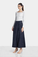WASHED DENIM SKIRT -Black